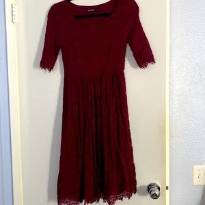 Mikarose XS Wine Red Lace Dress